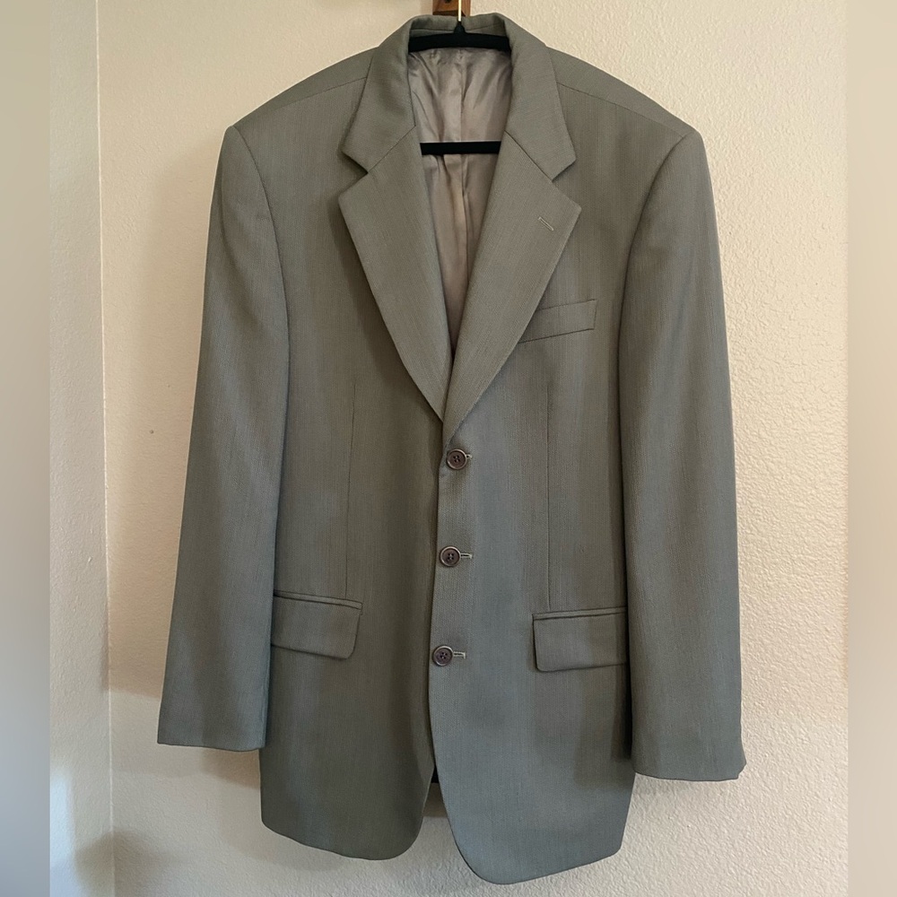 100% Wool Vintage 90s ISSIMO Birdseye Wool Gabardine Three Button Blazer